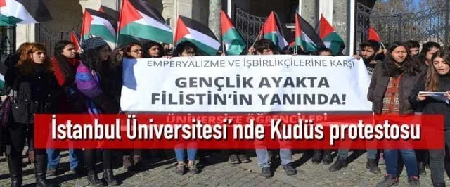 İstanbul Üniversitesi’nde Kudüs protestosu
