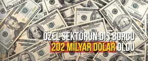 Özel sektörün dış borcu 202 milyar dolar oldu