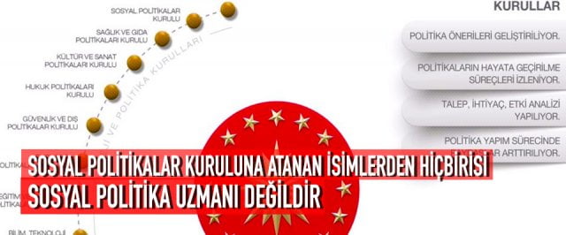 SOSYAL POLİTİKALAR KURULUNA ATANAN İSİMLERDEN HİÇBİRİSİ SOSYAL POLİTİKA UZMANI DEĞİLDİR