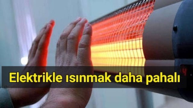 Elektrikle ısınmak daha pahalı