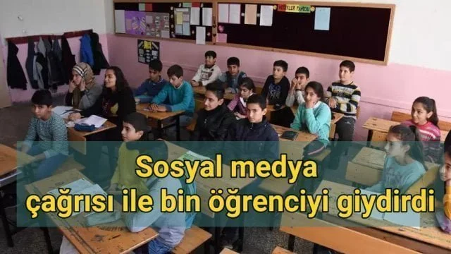 Sosyal medya çağrısı ile bin öğrenciyi giydirdi