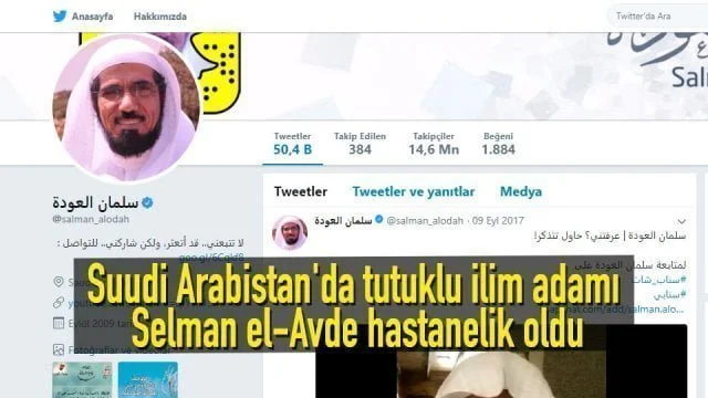 Suudi Arabistan’da tutuklu ilim adamı Selman el-Avde hastanelik oldu