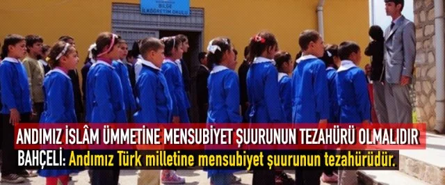 ANDIMIZ İSLÂM ÜMMETİNE MENSUBİYET ŞUURUNUN TEZAHÜRÜ OLMALIDIR