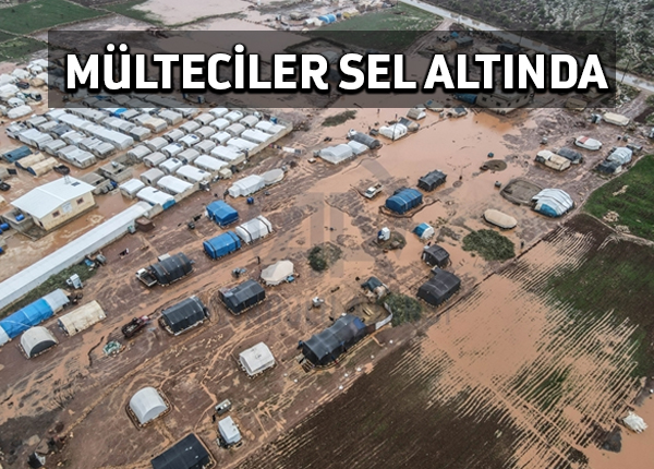İdlib mülteci kamplarını sel bastı
