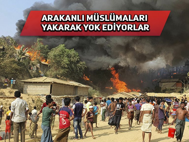 Rohingya Mülteci kampında büyük yangın