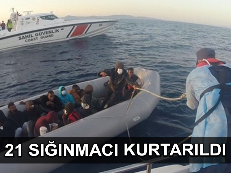 İzmir’de Türk kara sularına itilen 21 sığınmacı kurtarıldı