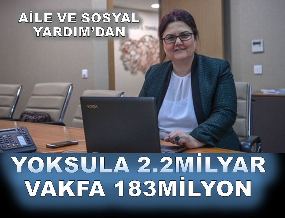 Aile’den yoksula 2.2milyar vakıflara 183milyon