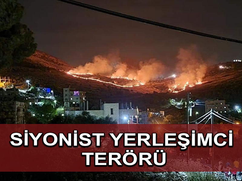 İsrailli Siyonist yerleşimciler Nablus’taki Filistin tarım arazisini ateşe verdi