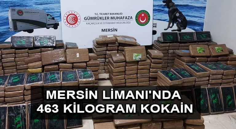 Bakan Muş, Mersin Limanı’nda 463 kilogram kokain ele geçirildiğini bildirdi