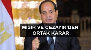 Mısır ve Cezayir’den ortak karar