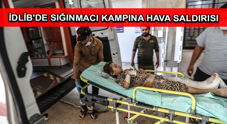 İdlib’de sığınmacı kampına düzenlenen hava saldırısında 4 sivil yaralandı