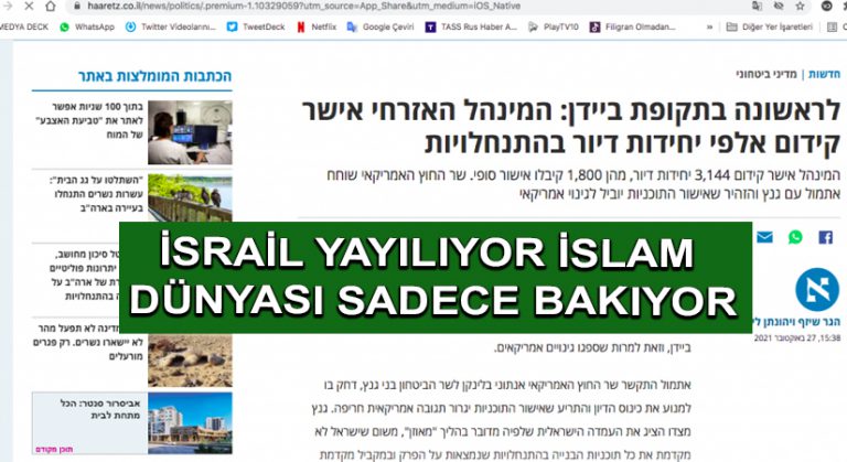 İsrail Yayılıyor İslam Dünyası Sadece Bakıyor