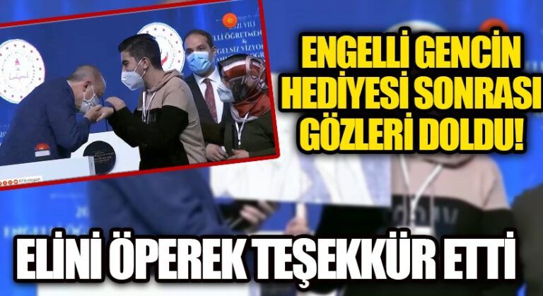 Cumhurbaşkanı Erdoğan’a, Engelli Öğretmen Atama Töreni’nde Anlamlı Hediye