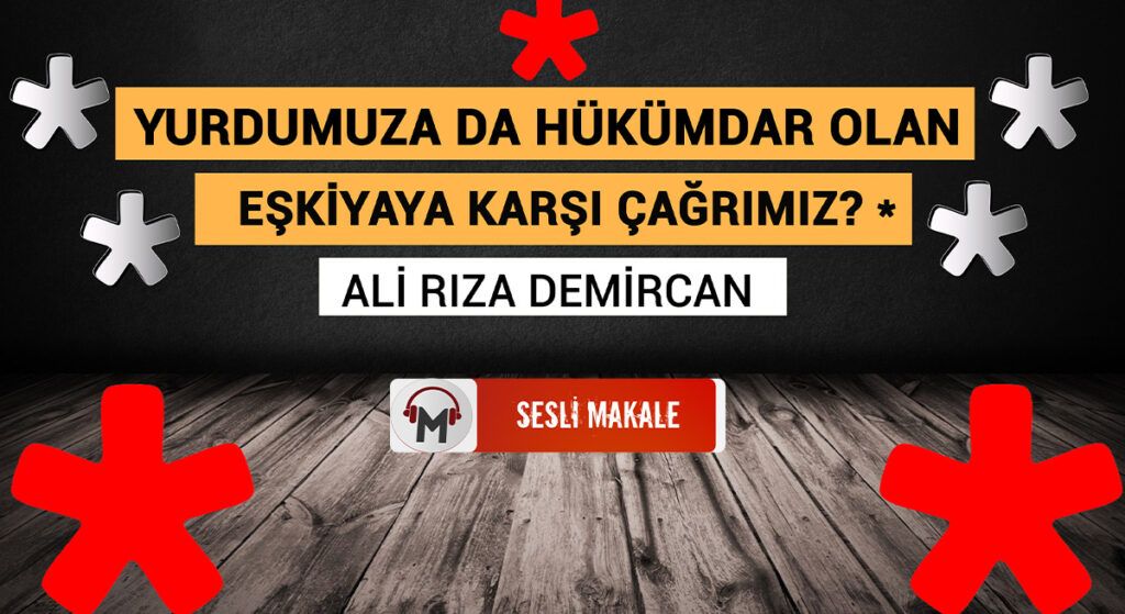 YURDUMUZA DA HÜKÜMDAR OLAN EŞKİYAYA KARŞI ÇAĞRIMIZ? *