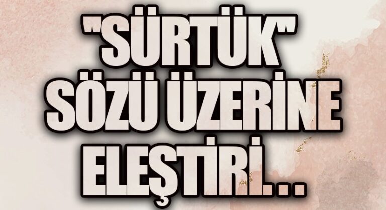 ”SÜRTÜK” SÖZÜ ÜZERİNE ELEŞTİRİ