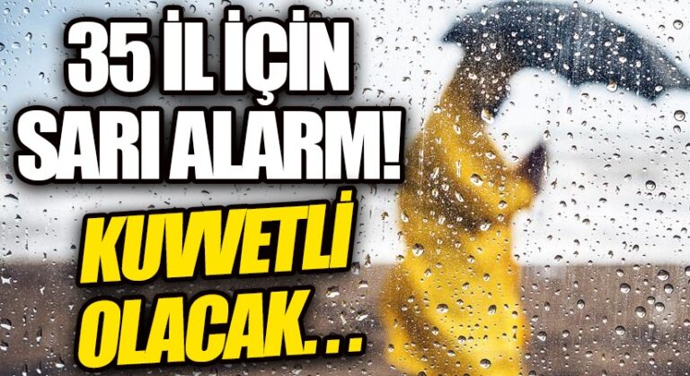 Meteorolojiden 35 İl İçin Sarı Alarm 