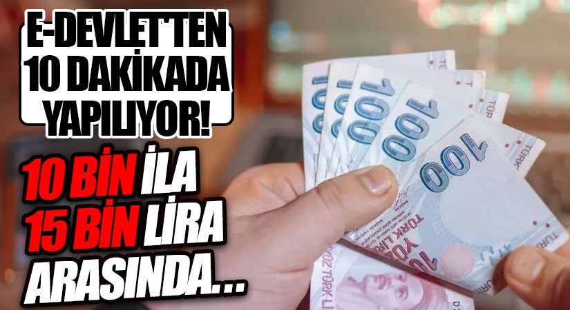 E-Devlet’ten 10 dakikada yapılıyor! Başvuru ücreti alınmıyor: 10 bin ila 15 bin lira arasında…