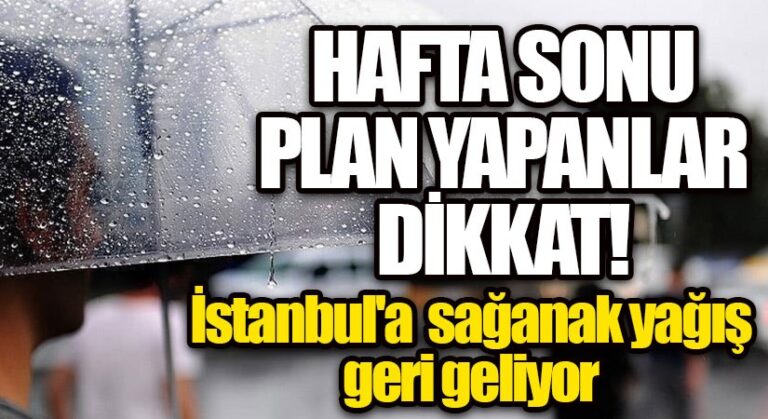 İstanbul’a Sağanak Geri Geliyor!