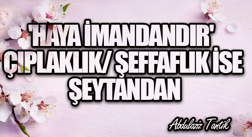 ‘Hayâ İmandandır’ Çıplaklık/Şeffaflık ise Şeytandan…