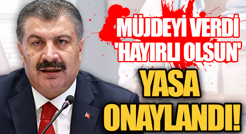 Bakan Koca Müjdeyi Verdi! Yasa Onaylandı