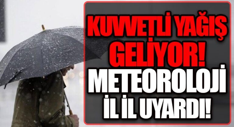 Meteoroloji Kuvvetli Yağışa Karşı Uyardı!