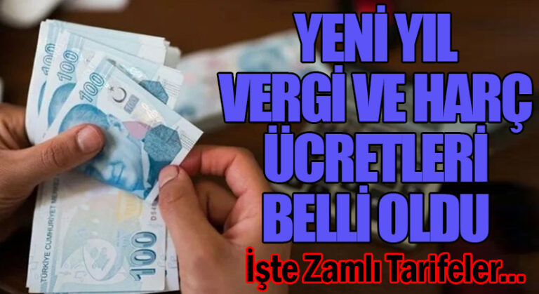 Yeni Yılın Vergi Ve Harç Miktarları Belli Oldu! İşte Zamlı Tarifeler