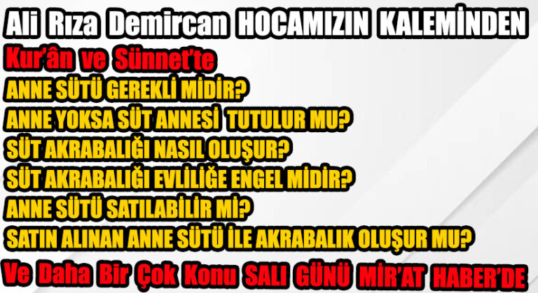Ali Rıza Demircan Hocamızın Kaleminden