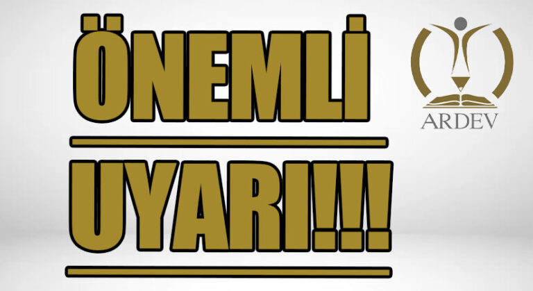 ÖNEMLİ UYARI!