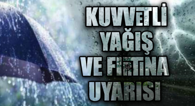 Meteoroloji’den Fırtına Ve Sağanak Uyarısı!
