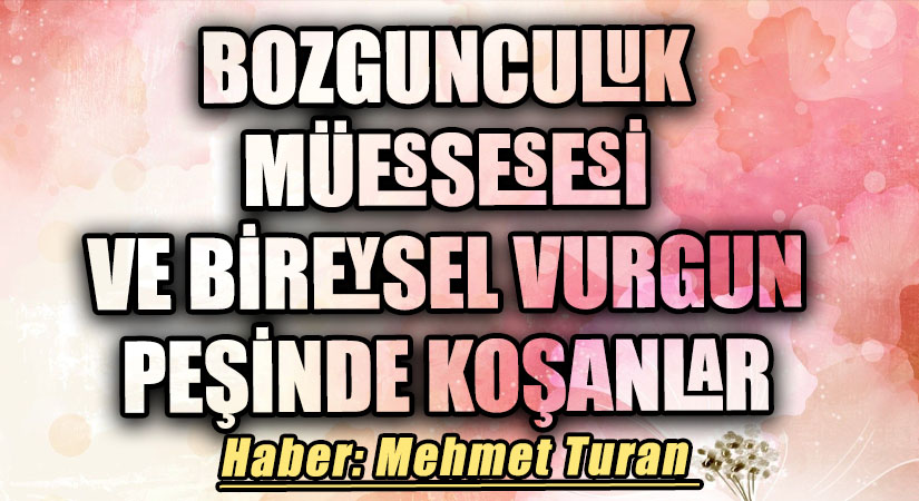 Bozgunculuk Müessesesi ve Bireysel Vurgun Peşinde Koşanlar