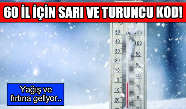 Meteoroloji’den 60 İl Uyarısı!