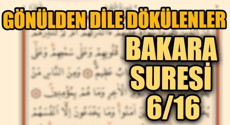GÖNÜLDEN DİLE DÖKÜLENLER “KUR’AN’DA KAFİR VE MÜNAFIKLAR (BAKARA SURESİ 6/16)”