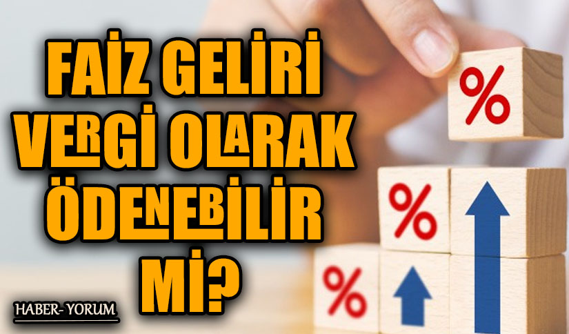 FAİZ GELİRİ VERGİ OLARAK ÖDENEBİLİR Mİ?