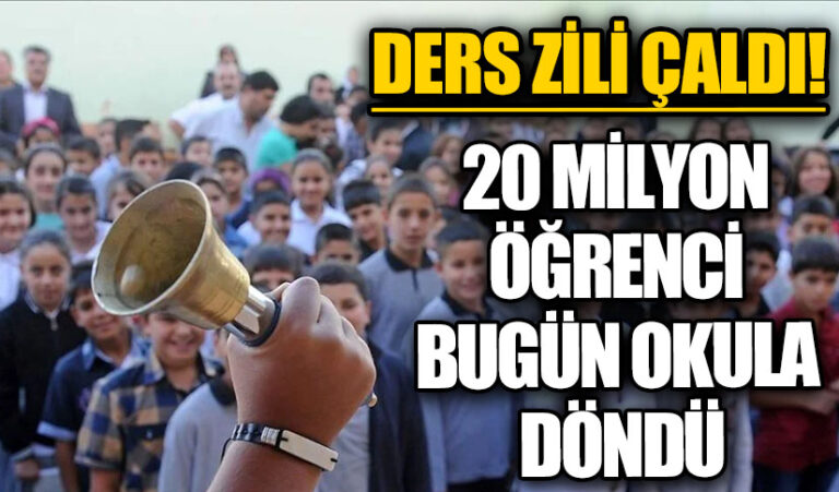 Yeni Eğitim Öğretim Döneminde Bugün Ders Zili Çaldı