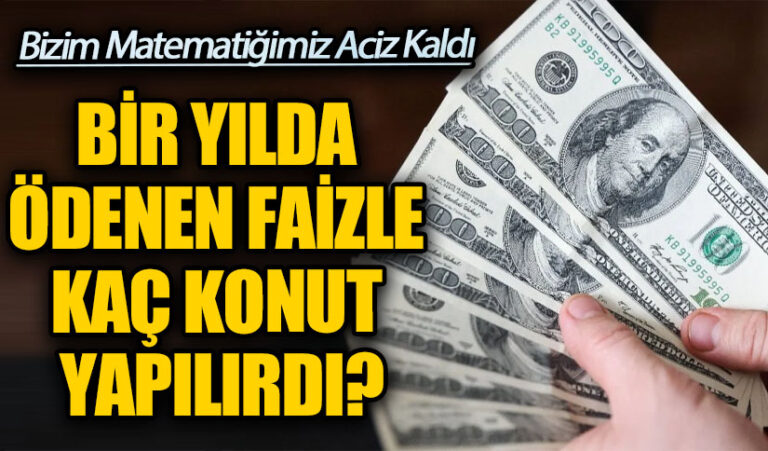 BİR YILDA ÖDENEN FAİZLE KAÇ KONUT YAPILIRDI?