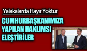 CUMHURBAŞKANIMIZA YAPILAN HAKLIMSI ELEŞTİRİLER