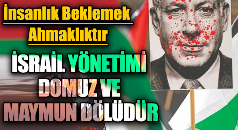 İSRAİL YÖNETİMİ DOMUZ VE MAYMUN DÖLÜDÜR