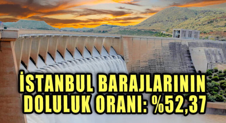 İSTANBUL BARAJLARININ DOLULUK ORANI: %52,37