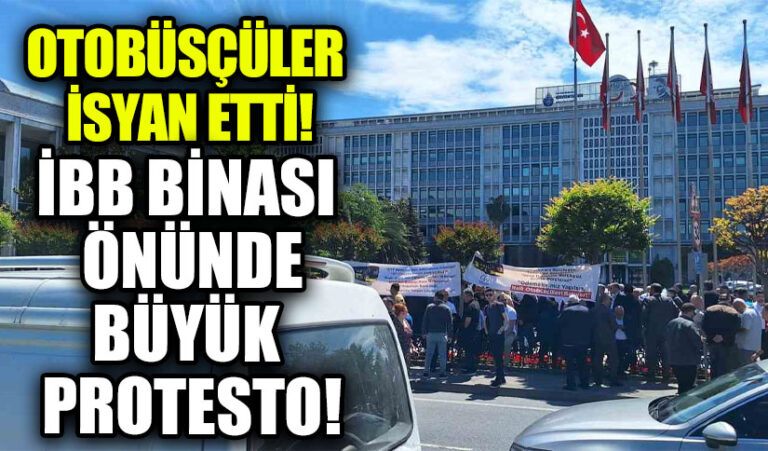 Özel Halk Otobüsü Esnafından İBB Binası Önünde Protesto