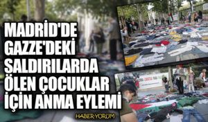 Madrid’de Gazze’deki Saldırılarda Ölen Çocuklar İçin Anma Eylemi