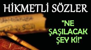 HİKMETLİ SÖZLER “Ne Şaşılacak Şey ki!”