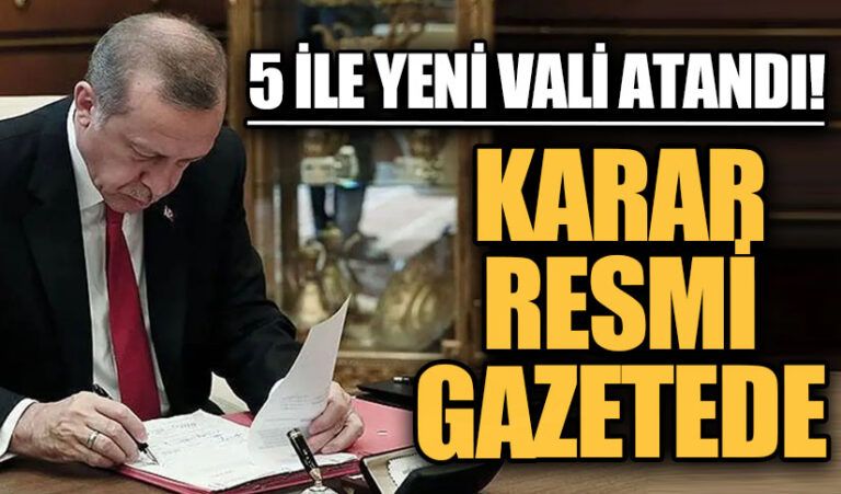 Cumhurbaşkanlığı Kararıyla 5 İle Yeni Vali Ataması Gerçekleşti