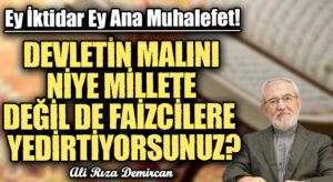DEVLETİN MALINI NİYE MİLLETE DEĞİL DE FAİZCİLERE YEDİRTİYORSUNUZ?