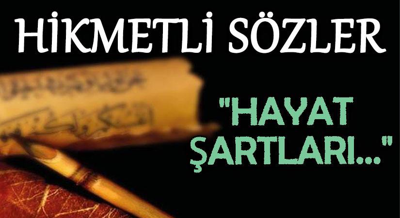 HİKMETLİ SÖZLER “Hayat Şartları…”