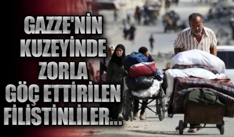 Gazze’nin Kuzeyinde Zorla Göç Ettirilen Filistinliler