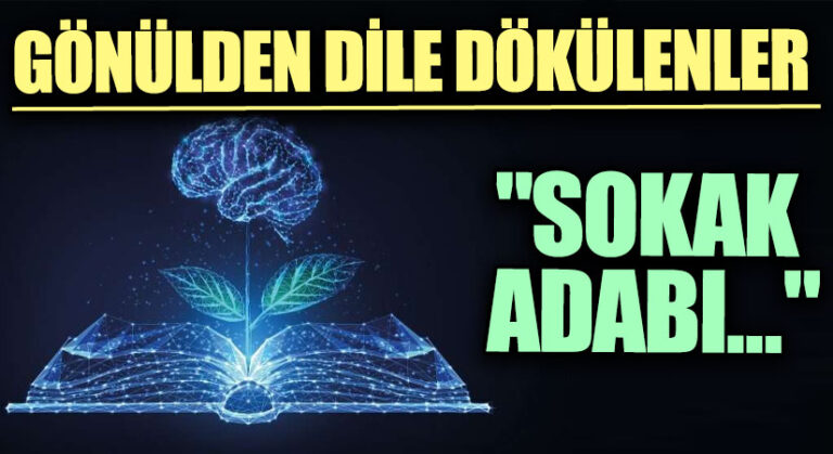 GÖNÜLDEN DİLE DÖKÜLENLER “Sokak Adabı…”