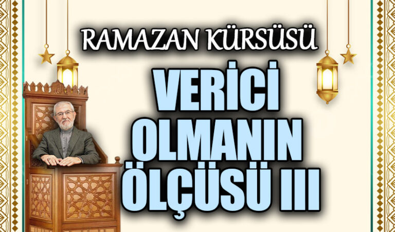 VERİCİ OLMANIN ÖLÇÜSÜ III