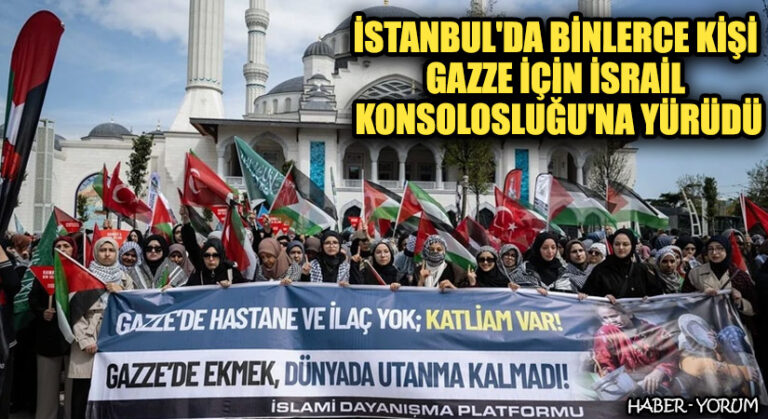 İstanbul’da Binlerce Kişi Gazze İçin İsrail Konsolosluğu’na Yürüdü