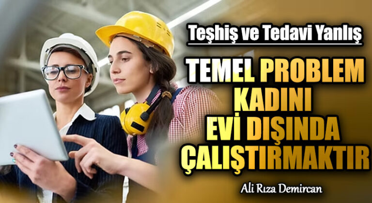 TEMEL PROBLEM KADINI EVİ DIŞINDA ÇALIŞTIRMAKTIR