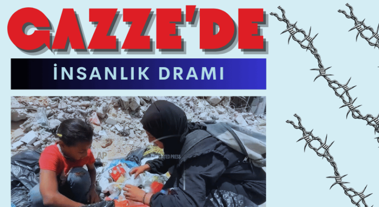 GAZZE’Lİ, ANNE ÇÖPTEN YİYECEK TOPLUYOR